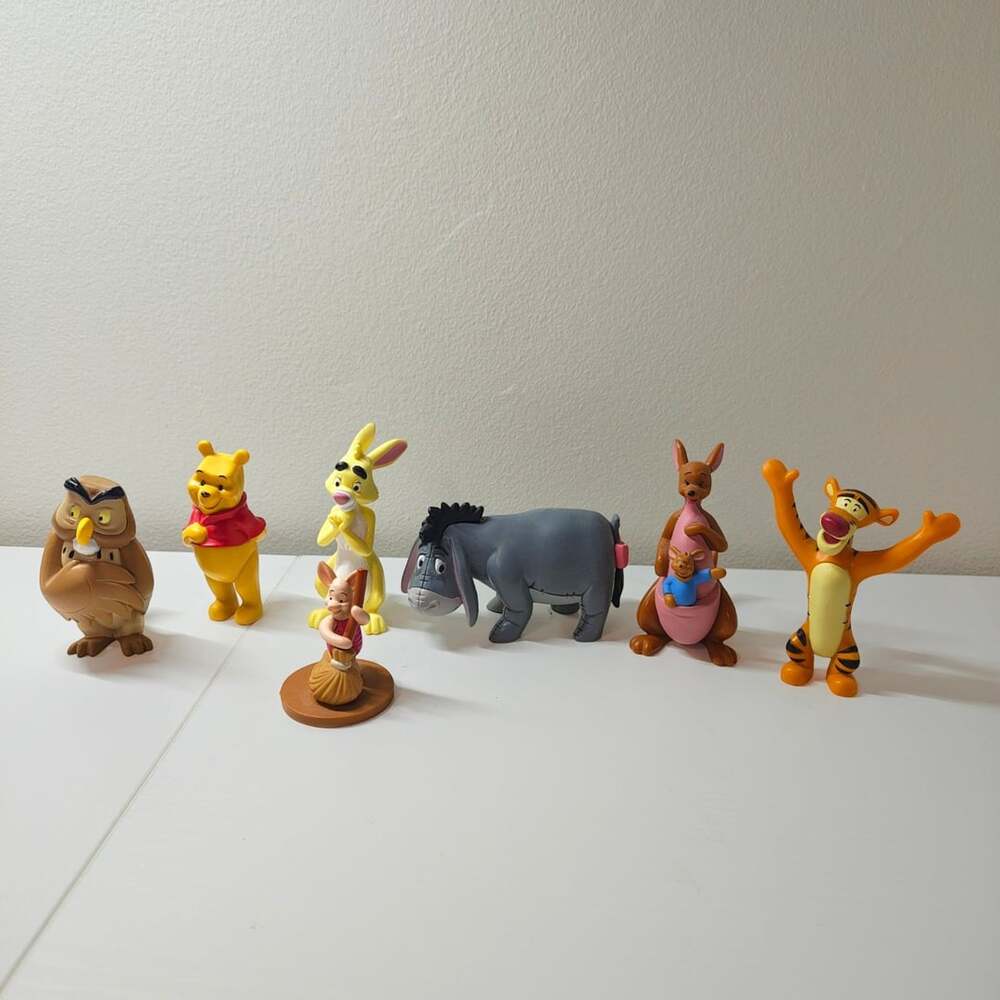 Disney Winnie the Pooh 7pc PVC Figure Lot Pooh Tigger Eeyore Piglet Kanga Owl